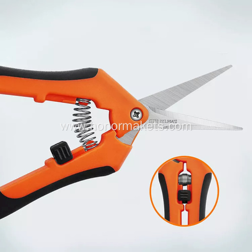 Professional garden direct shear Stainless Steel orange Elbow Straight Head Sharp Blade garden tree pruner